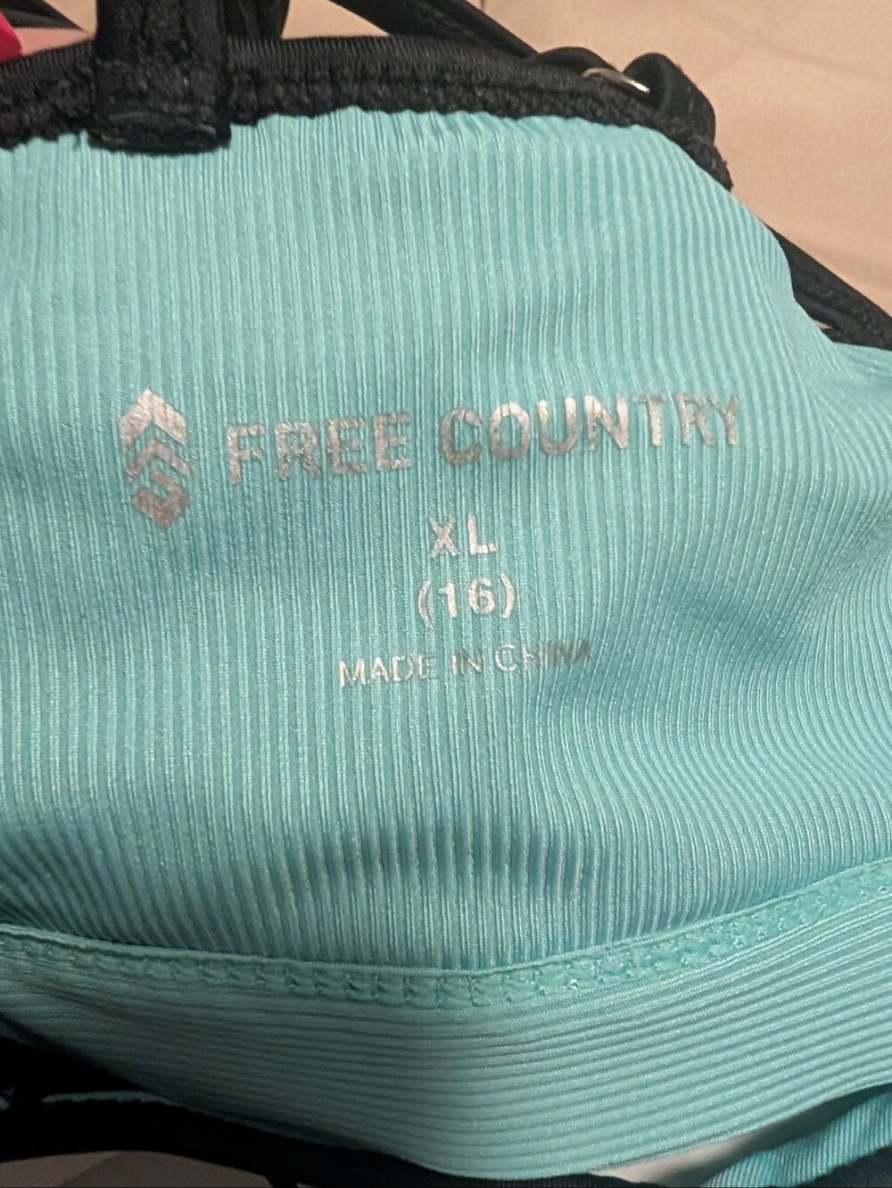 Free Country White Floral Tankini with Purple & Teal Accents - Picture 4 of 4